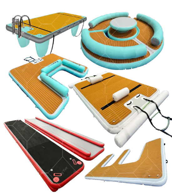 2.5×1.5×0.2m Teak Dock Inflatable Water Fishing Platform