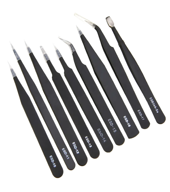 Stainless Steel Tweezers Kit Precision Anti-static Maintenance Tools